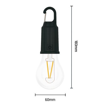 LED napelemes tölthető lámpa LUMINA LUMO LED/USB 300 mAh fekete