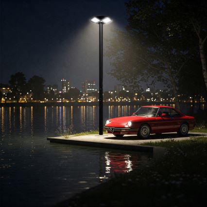 LED Dimmelhető napelemes utcai lámpa érzékelővel LED/15W/6V 11000 mAh 6500K IP65 fekete + távirányítás