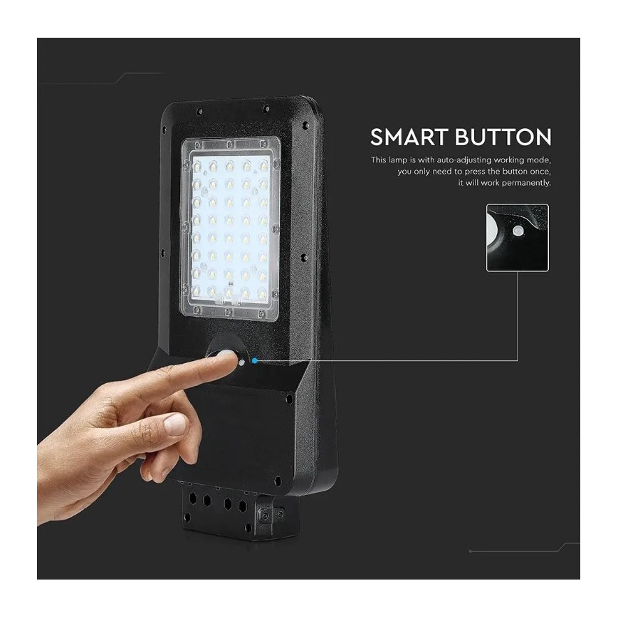 LED Napelemes utcai lámpa érzékelővel LED/15W/7,4V 4000K IP65 10800 mAh