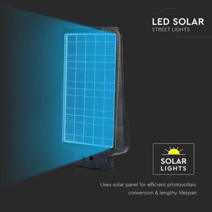 LED napelemes utcai lámpa érzékelővel LED/15W/7,4V 6000K IP65 5400 mAh