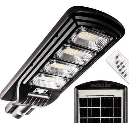 LED Dimmelhető napelemes utcai lámpa érzékelővel LED/240W/6V 11000 mAh 6500K IP65 fekete + távirányítás