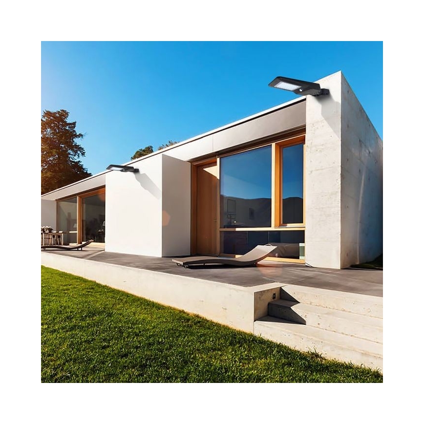 LED Napelemes utcai lámpa érzékelővel LED/40W/9,6V IP65 6000K 12000 mAh + távirányítás