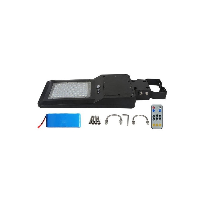 LED Napelemes utcai lámpa érzékelővel LED/40W/9,6V IP65 6000K 12000 mAh + távirányítás