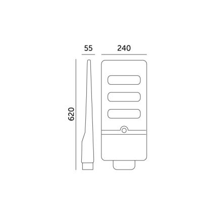 LED Dimmelhető napelemes utcai lámpa mozgás- és alkonyérzékelővel URBI LED/8W/3,2V 6500K IP54 10000 mAh + távirányítás