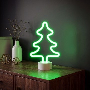 LED neon asztali dekoráció LED/2W/3xAA USB fa
