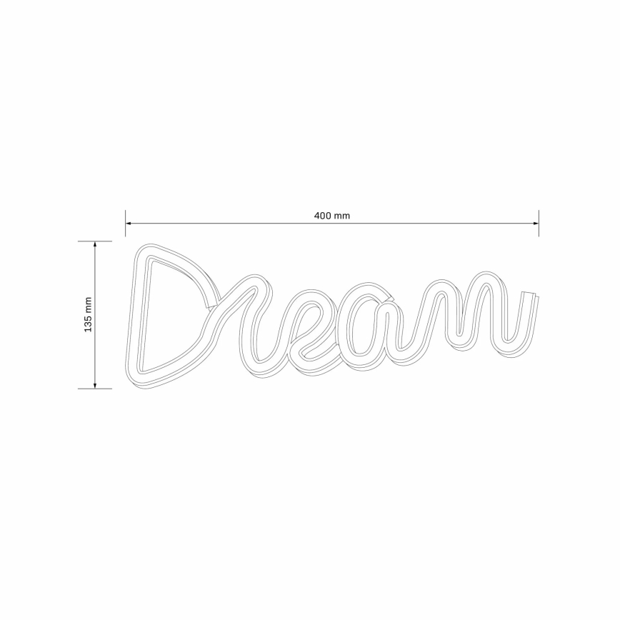 LED Neon fali dekoráció DREAM LED/3W/3xAA USB kék