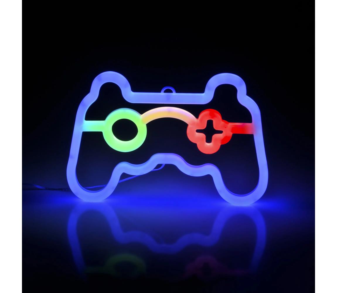 LED Neon fali dekoráció GAME LED/3W/3xAA USB kék 327161