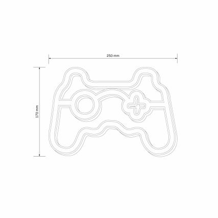 LED Neon fali dekoráció GAME LED/3W/3xAA USB kék