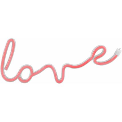LED Neon fali dekoráció LOVE LED/3W/3xAA USB piros