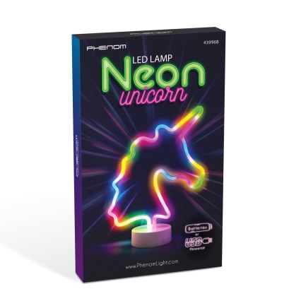LED neon unikornis asztali dekoráció LED/2W/3xAA USB