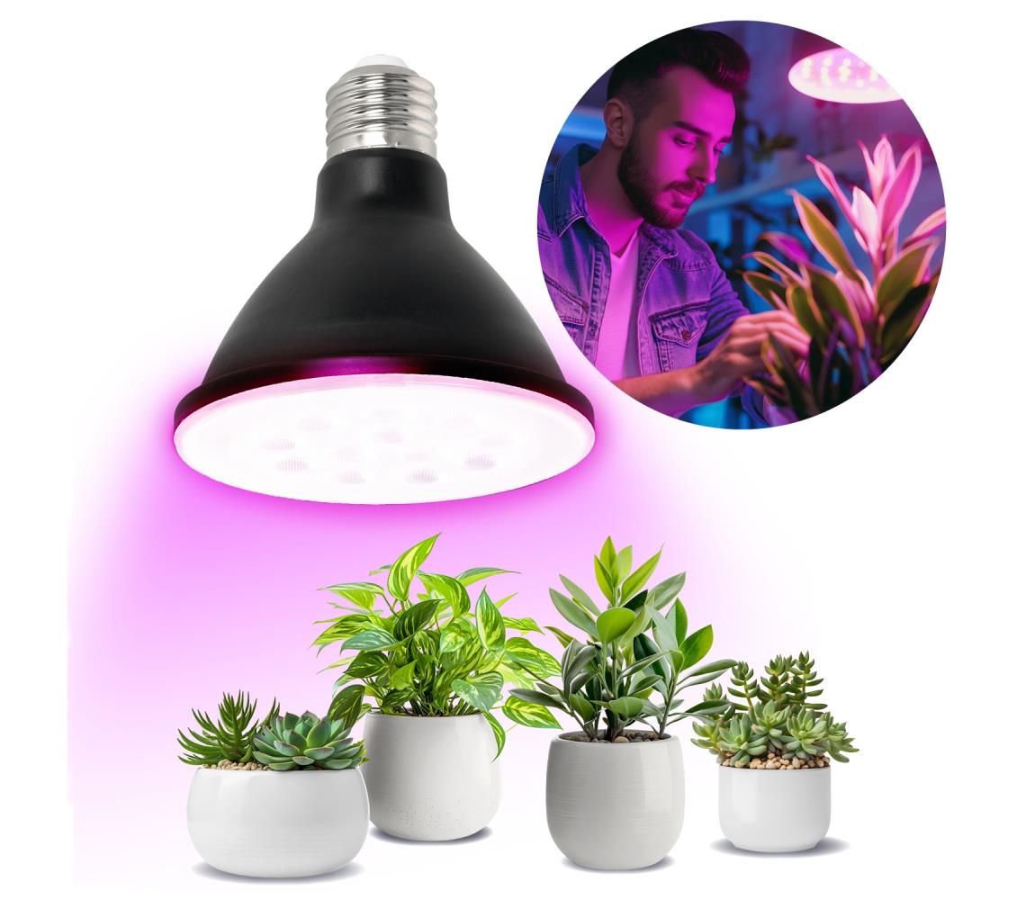 LED Növénynevelő izzó PLANTY E27/9W/230V 1200K fekete KDSN00000074