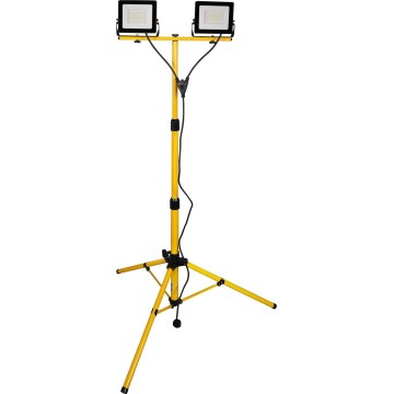LED reflektor állvánnyal, 2× LED, 30 W, 230 V, 6500 K, IP65, sárga