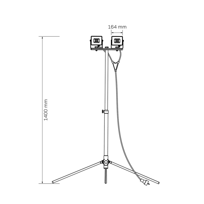 LED reflektor állvánnyal, 2× LED, 30 W, 230 V, 6500 K, IP65, sárga