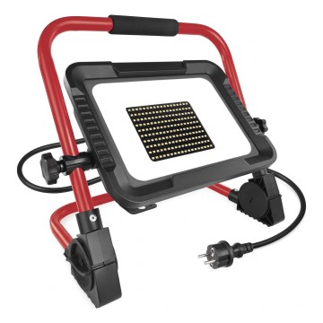 LED reflektor állvánnyal ELION LED/100W/230V 4000K IP65 piros/fekete
