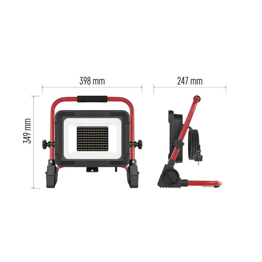 LED reflektor állvánnyal ELION LED/100W/230V 4000K IP65 piros/fekete