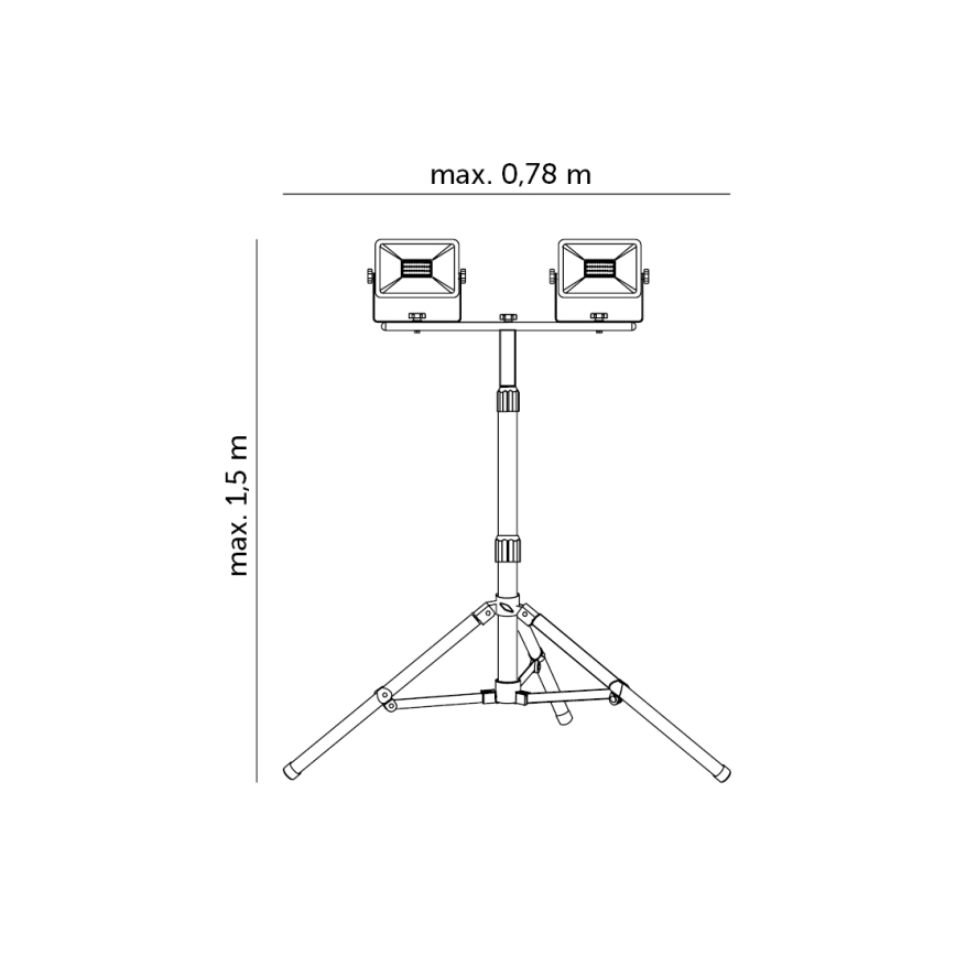 LED Reflektor állványon 2xLED/30W/230V IP65