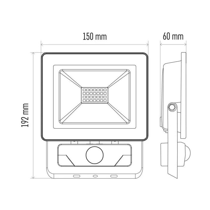 LED Reflektor érzékelővel LED/20W/230V IP54