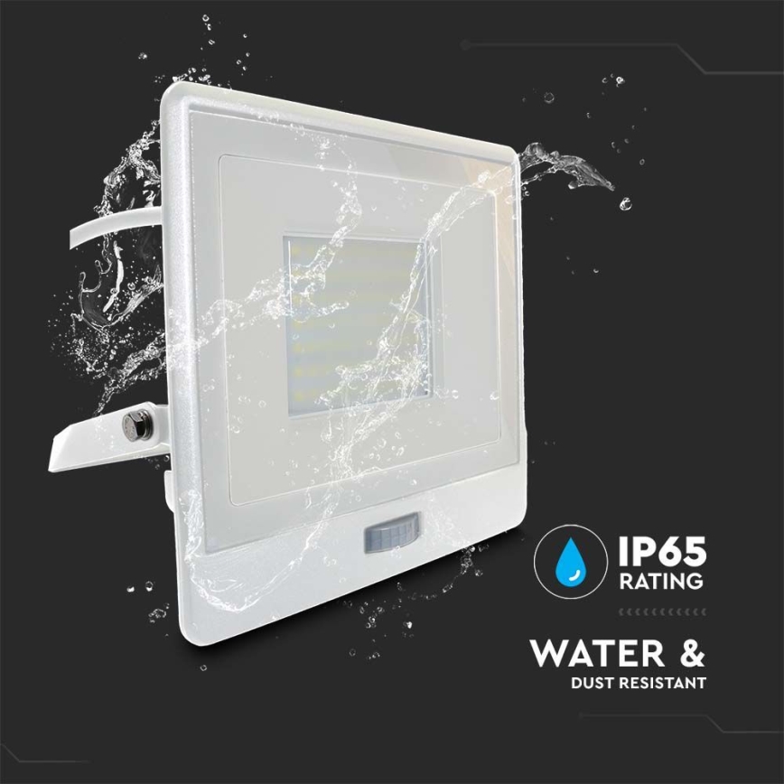 LED Reflektor érzékelővel LED/50W/230V 4000K IP65 fehér