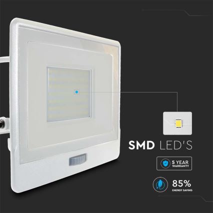 LED Reflektor érzékelővel LED/50W/230V 4000K IP65 fehér