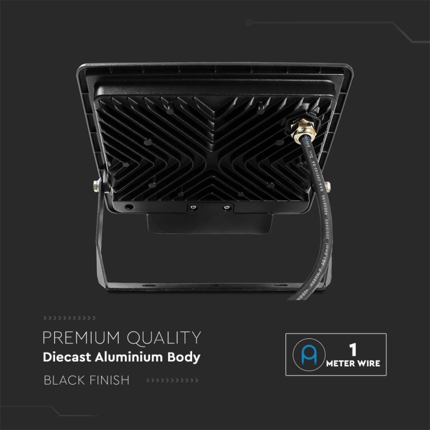 LED Reflektor érzékelővel LED/50W/230V 4000K IP65 fekete