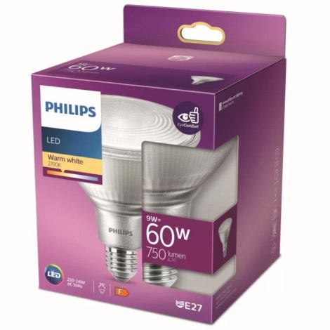 LED Reflektor izzó Philips E27/9W/230V 2700K