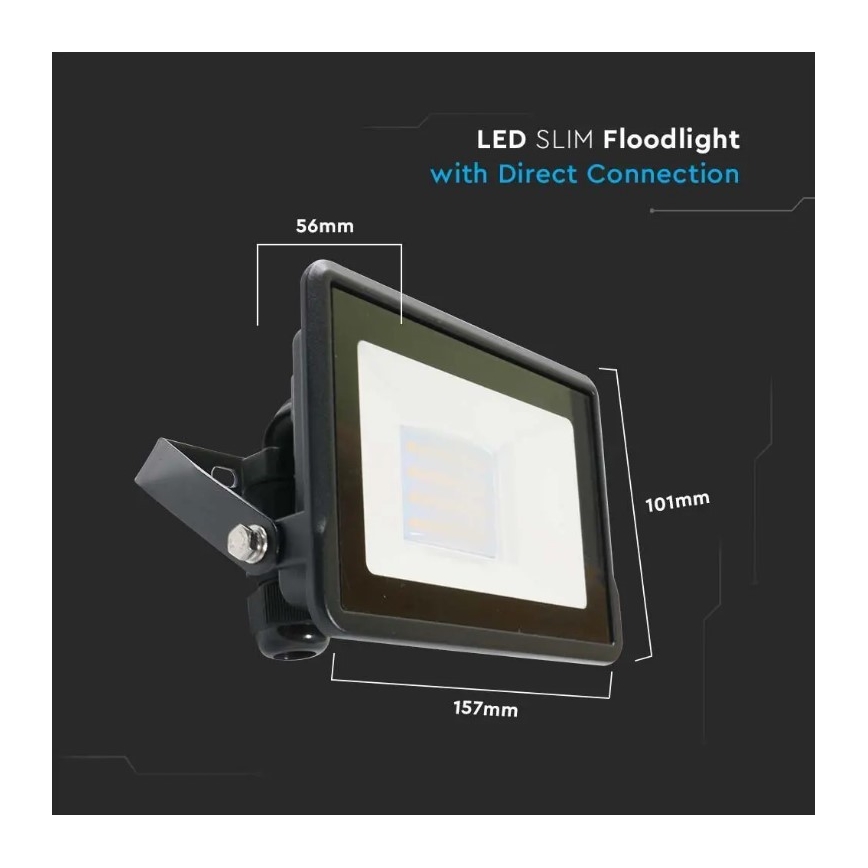 LED Reflektor közvetlen csatlakozással SAMSUNG CHIP LED/20W/230V IP65 6500K