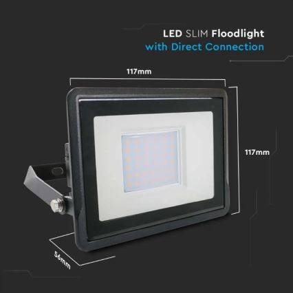 LED Reflektor közvetlen csatlakozással SAMSUNG CHIP LED/30W/230V IP65 6500K