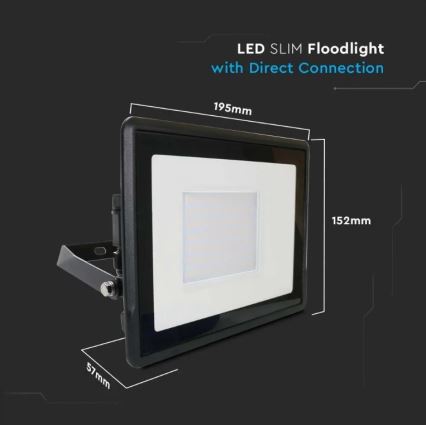 LED Reflektor közvetlen csatlakozással SAMSUNG CHIP LED/50W/230V IP65 6500K