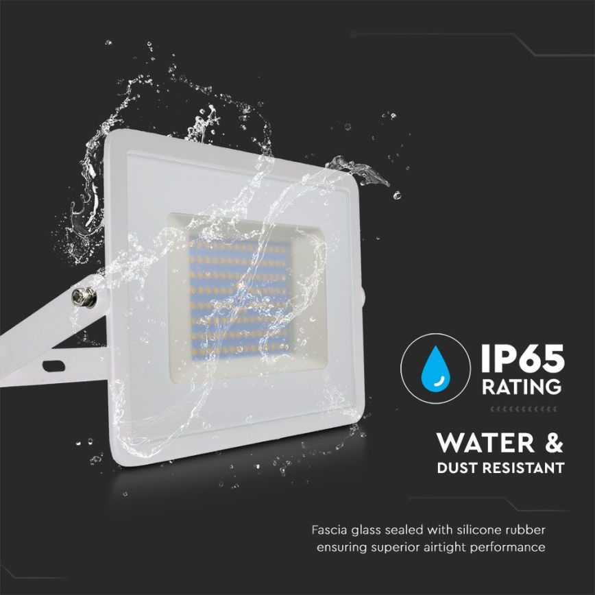 LED Reflektor LED/100W/230V 6500K IP65 fehér