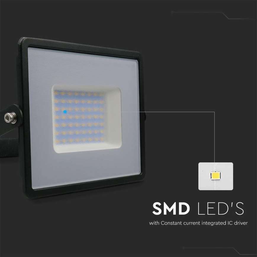 LED Reflektor LED/50W/230V 6500K IP65 fekete
