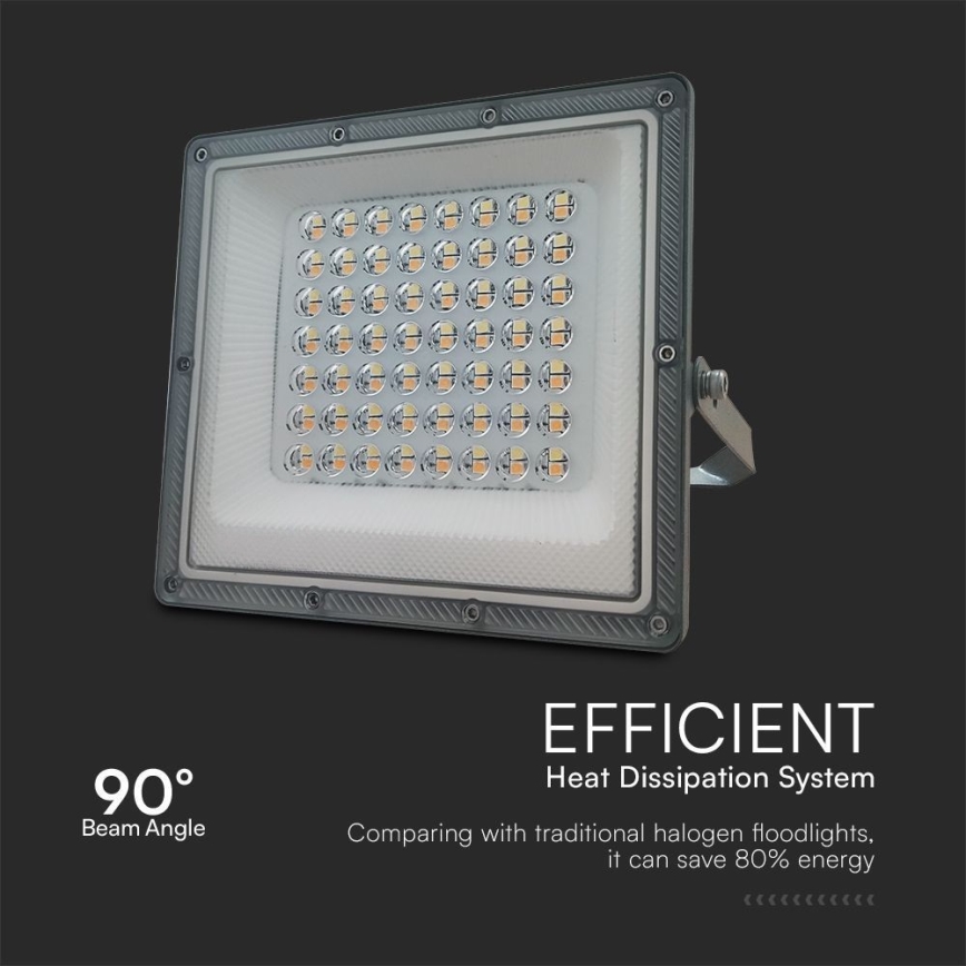 LED Reflektor LED/50W/230V IP65 3000/4000/6500K szürke