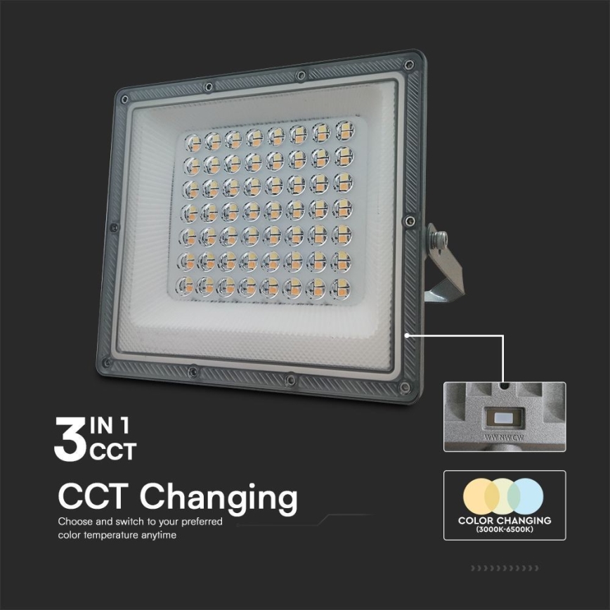LED Reflektor LED/50W/230V IP65 3000/4000/6500K szürke