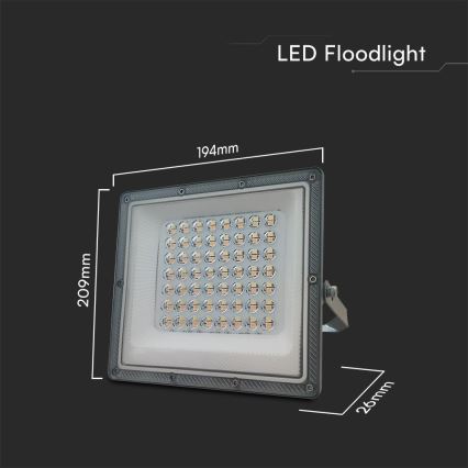 LED Reflektor LED/50W/230V IP65 3000/4000/6500K szürke