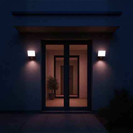 LED-reflektor mozgás- és alkonyatérzékelővel DAVOS LED/30W/230V IP54 fekete