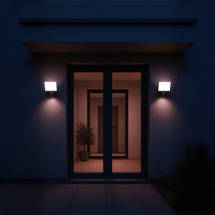 LED-reflektor mozgás- és alkonyatérzékelővel DAVOS LED/30W/230V IP54 fekete