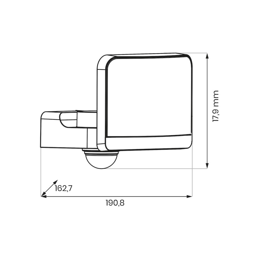 LED-reflektor mozgás- és alkonyatérzékelővel DAVOS LED/30W/230V IP54 fekete