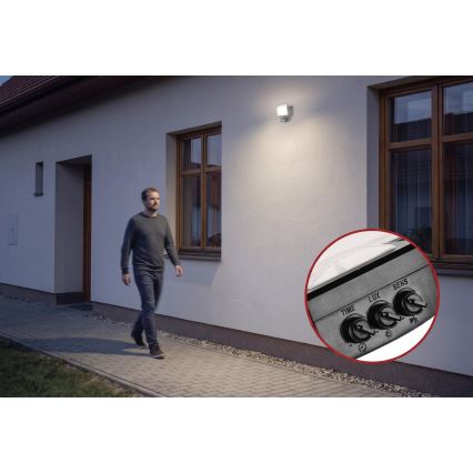 LED reflektor mozgás- és alkonyérzékelővel TAMBO EVO LED/20W/230V 4000K IP44 fekete
