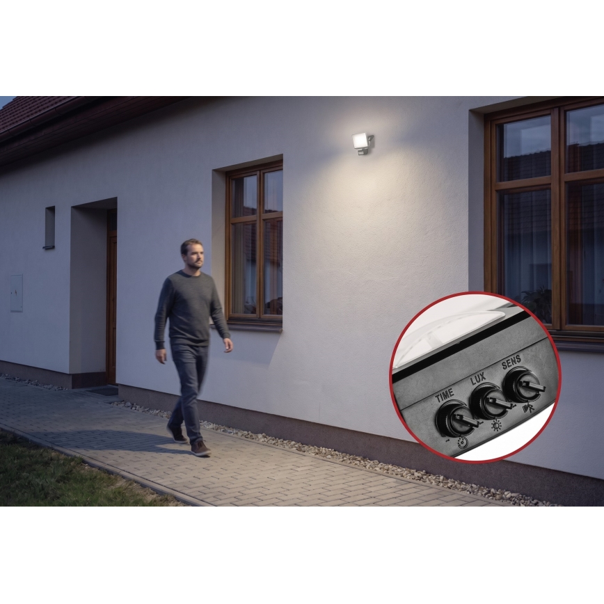 LED reflektor mozgás- és alkonyérzékelővel TAMBO EVO LED/20W/230V 4000K IP44 fekete