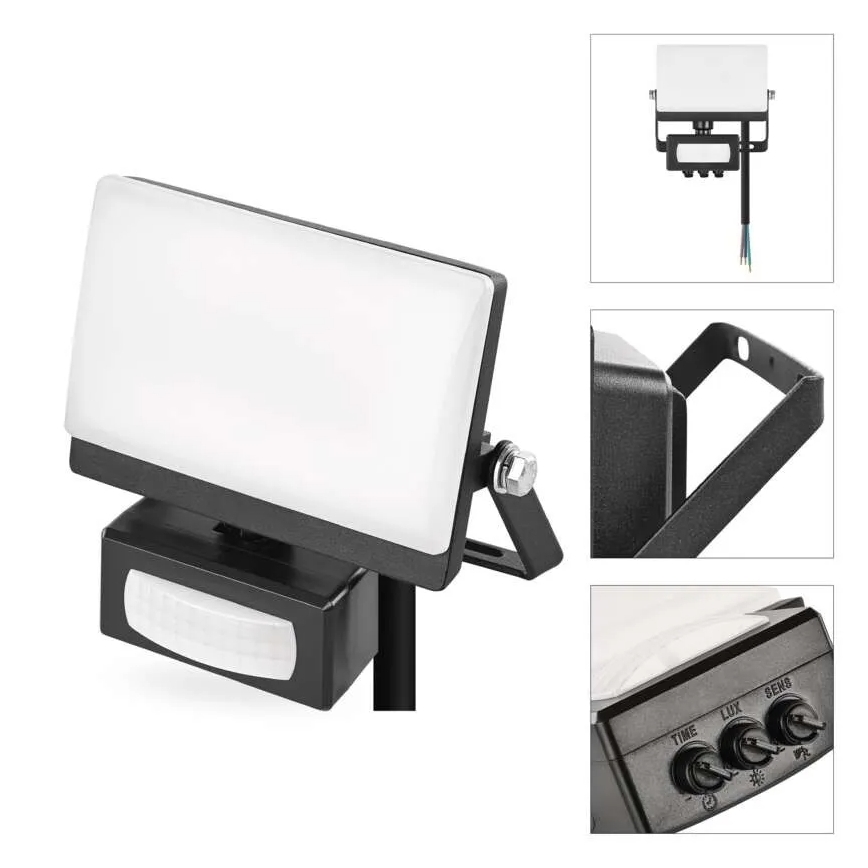 LED reflektor mozgás- és alkonyérzékelővel TAMBO EVO LED/20W/230V 4000K IP44 fekete