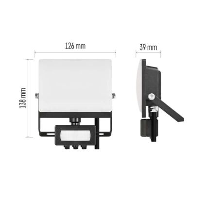 LED reflektor mozgás- és alkonyérzékelővel TAMBO EVO LED/20W/230V 4000K IP44 fekete