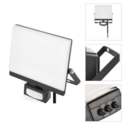 LED reflektor mozgás- és alkonyérzékelővel TAMBO EVO LED/30W/230V 4000K IP44 fekete