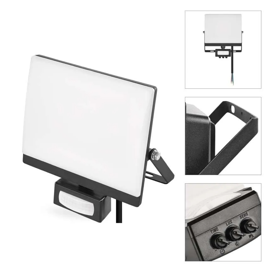 LED reflektor mozgás- és alkonyérzékelővel TAMBO EVO LED/30W/230V 4000K IP44 fekete