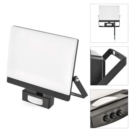 LED reflektor mozgás- és alkonyérzékelővel TAMBO EVO LED/50W/230V 4000K IP44 fekete