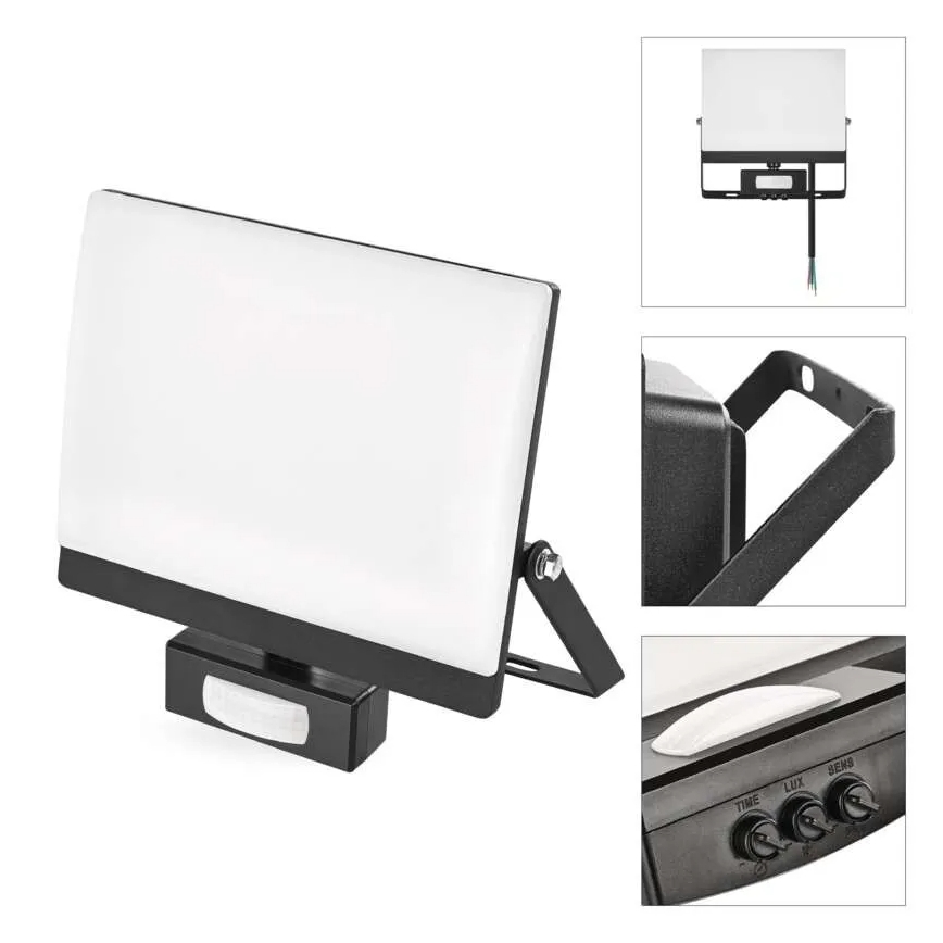LED reflektor mozgás- és alkonyérzékelővel TAMBO EVO LED/50W/230V 4000K IP44 fekete