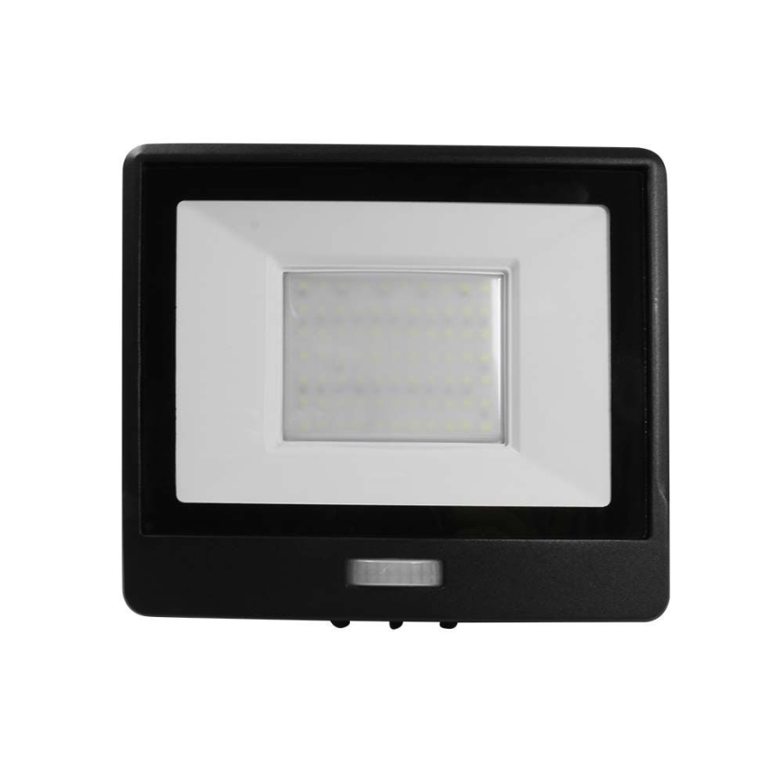LED reflektor érzékelővel LED/50W/230V 6500K IP65 fekete