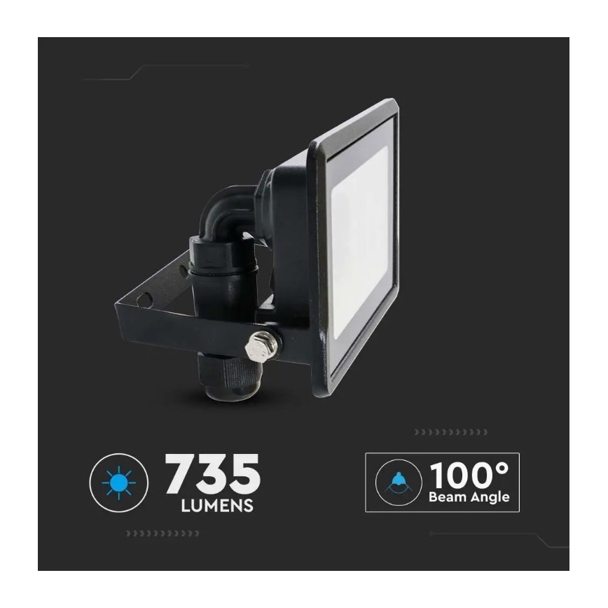 LED reflektor közvetlen csatlakozással SAMSUNG CHIP LED/10W/230V IP65 3000K fekete