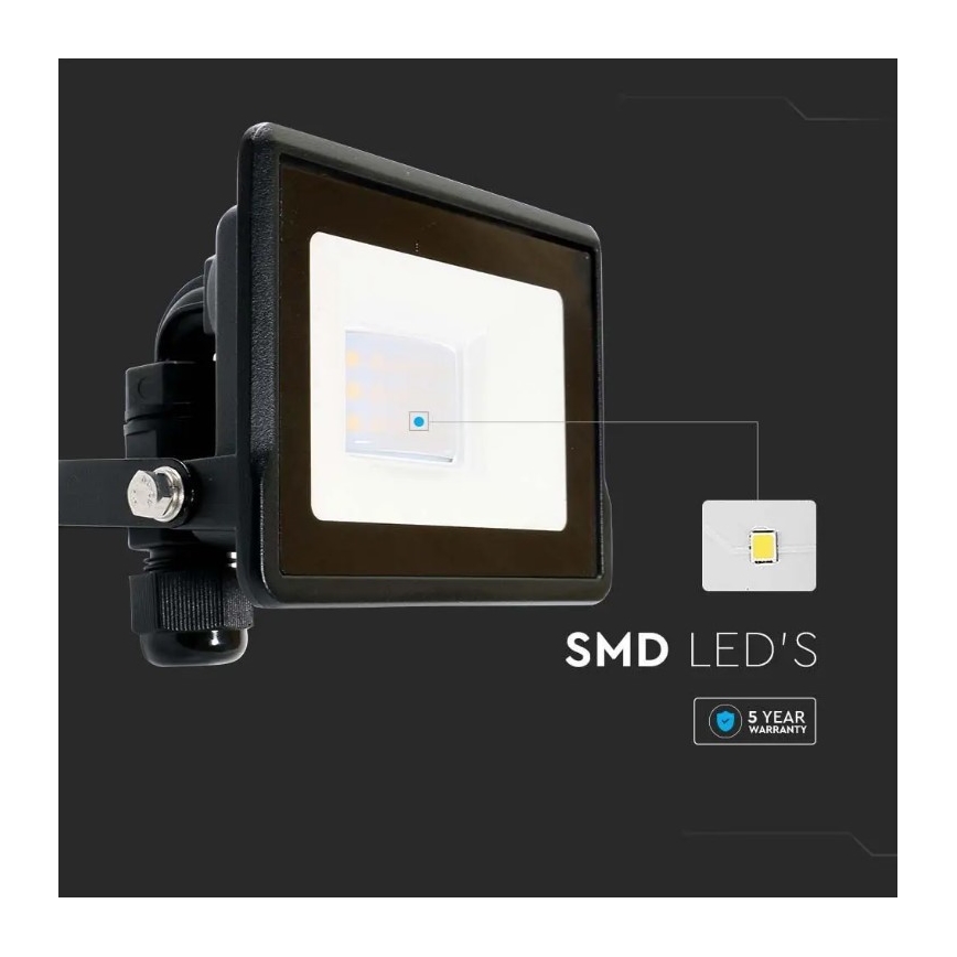 LED reflektor közvetlen csatlakozással SAMSUNG CHIP LED/10W/230V IP65 6500K fekete