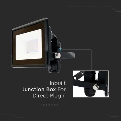 LED reflektor közvetlen csatlakozással SAMSUNG CHIP LED/10W/230V IP65 6500K fekete