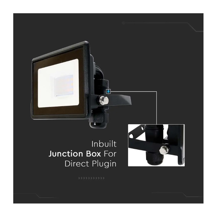 LED reflektor közvetlen csatlakozással SAMSUNG CHIP LED/10W/230V IP65 6500K fekete