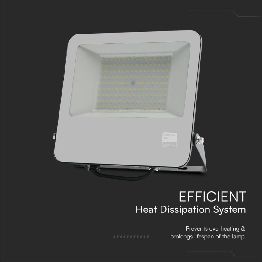 LED Reflektor SAMSUNG CHIP LED/100W/230V 6400K IP65 fekete